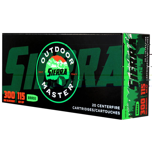 Sierra Bullets, Outdoor Master, 300 Blackout, 115Gr, Hollow Point, 20 Round Box