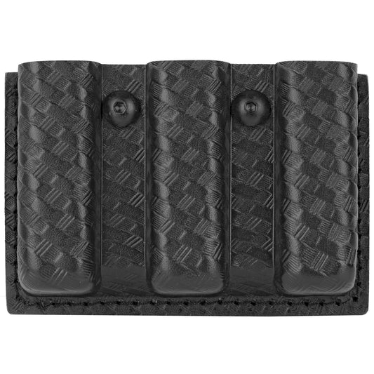 Safariland, Model 775 Slimline Open Top Triple Magazine Pouch, For 2.25" Duty Belts, Fits Glock 17, Belt Loop, Hardshell STX, STX Basket Weave Black Finish