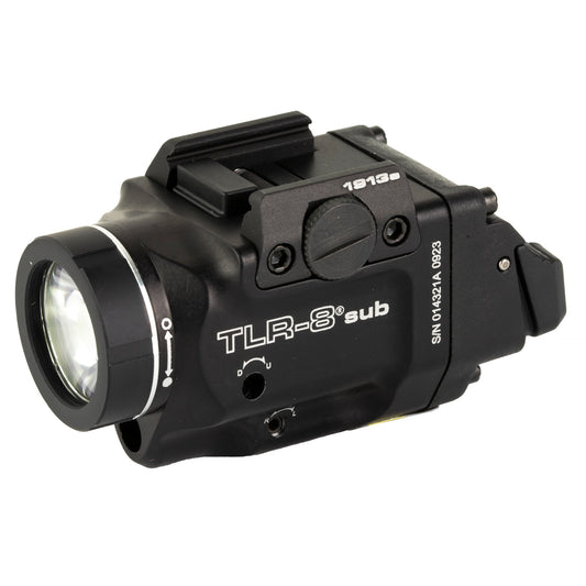 Streamlight, Streamlight TLR-8 Sub, White LED with Red Laser, For 1913 Short Models, 500 Lumens, Anodized Finish, Black, Includes (1) CR123a Battery, Low and High Switches