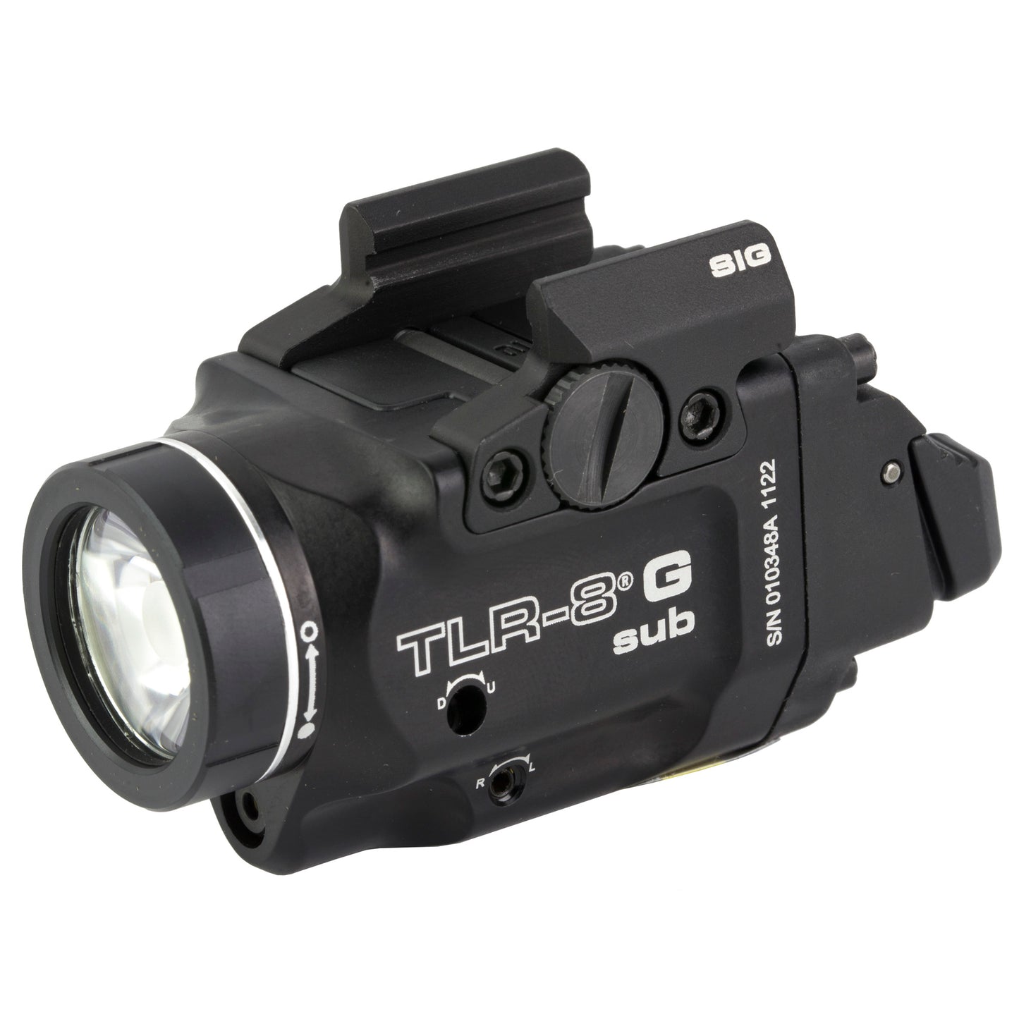 Streamlight, Streamlight TLR-8 G Sub, White LED with Green Laser, Fits Sig P365/XL, 500 Lumens, Anodized Finish, Black, Includes (1) CR123a Battery, Low and High Switches