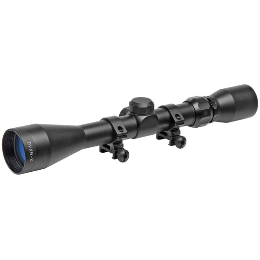 Truglo, TRUSHOT, Rifle Scope, 3-9X40mm, 1" Maintube Duplex Reticle, Black, Includes Weaver Rings