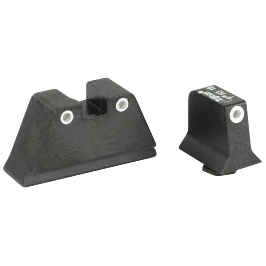 Trijicon, Suppressor Height Night Sights, Fits Glock 17/19/22/23/26/27/31/32/33/34/35/37/38/39, Black, Tritium Front/Rear, Green 3 Dot