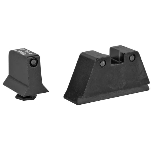 Trijicon, Bright & Tough, Sight, Suppressor Set, Fits Glock 17,17L,19,22,23,24,25,26,27,28,31,32,33,34,35,37,38,39, Black Front/Black Rear with Green Lamps