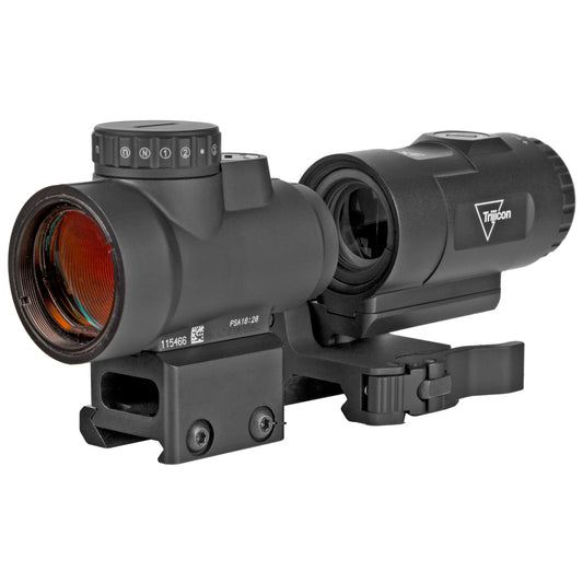 Trijicon, MRO HD, Red Dot, 1X25, 68MOA Circle With 2MOA Center Dot, Black, Full Co-Witness Mount , 3X Magnifier With Adjustable Height Quick Release, Flip to Side Mount