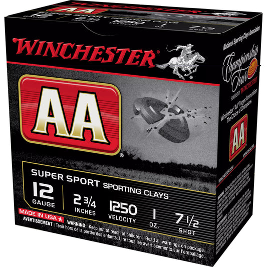 Winchester Ammunition, AA Supersport Sporting Clay, 12 Gauge 2.75", #7.5, 1 oz, 25 Round Box