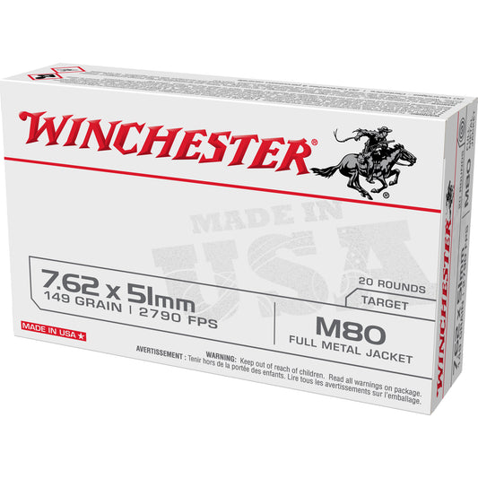 Winchester, M80, 762NATO, 149Gr, Full Metal Jacket, 20 Round Box