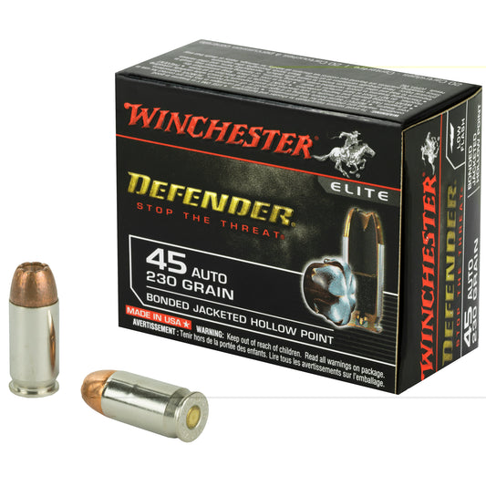 Winchester, Defender, Supreme Elite, .45 ACP, 230 Grain, PDX1, 20 Round Box