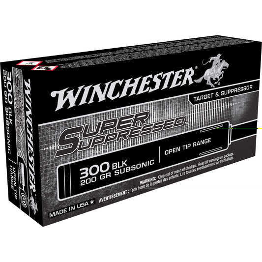 Winchester, Super Suppressed, 300 Blackout, 200 Grain, Open Tip, 20 Round Box