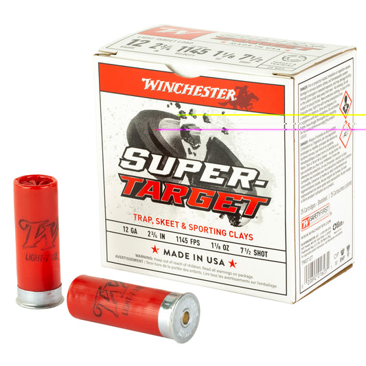 Winchester Ammunition, Super Target, 12 Gauge 2.75", #7.5, 1 1/8 oz, 25 Round Box
