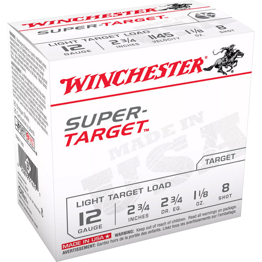 Winchester, Super Target, 12 Gauge 2.75", #8, 1 1/8 oz, 25 Round Box