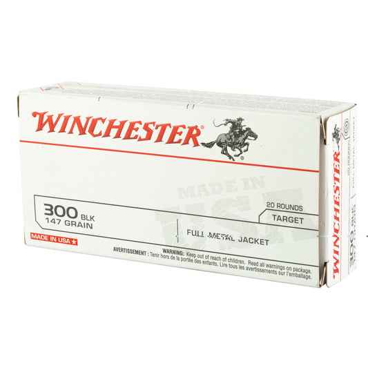 Winchester, USA, 300 Blackout, 147 Grain, Full Metal Jacket, 20 Round Box
