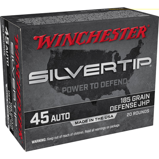 Winchester, Silvertip, 45 ACP, 185 Grain, Hollow Point, 20 Rounds