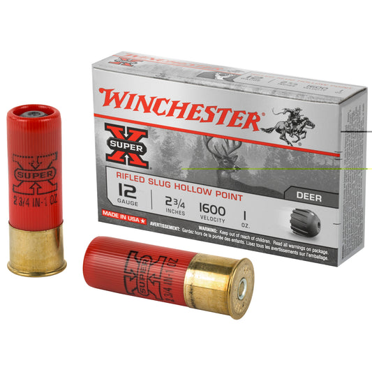 Winchester, Super-X, 12 Gauge, 2.75", 1oz., Slug, 5 Round Box