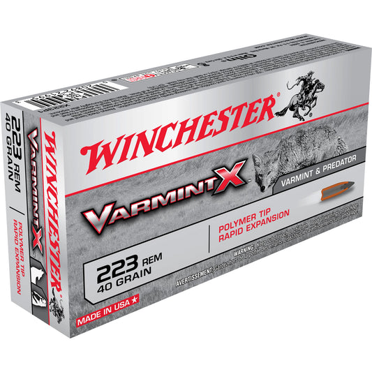 Winchester Ammunition, Varmint X, 223 Remington, 40 Grain, Jacketed Hollow Point, 20 Round Box