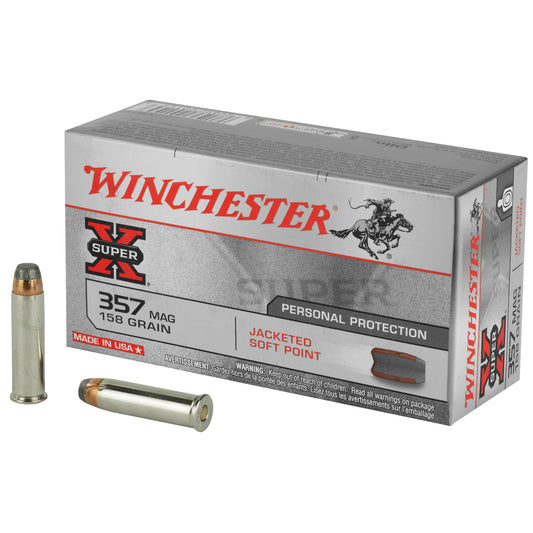 Winchester, Super-X, 357 Magnum, 158 Grain, Jacketed Soft Point, 50 Round Box