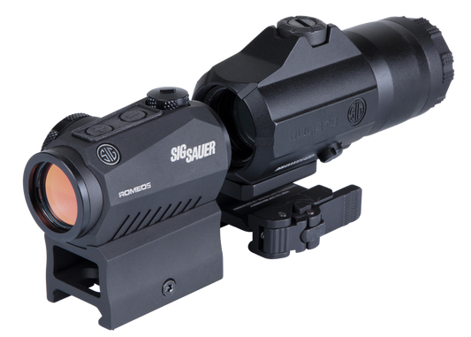 Sig Sauer Electro-Optics SORJ53101 Romeo5 and Juliet3 Combo Black 1x/3x 24mm/24mm 2 MOA Red Dot