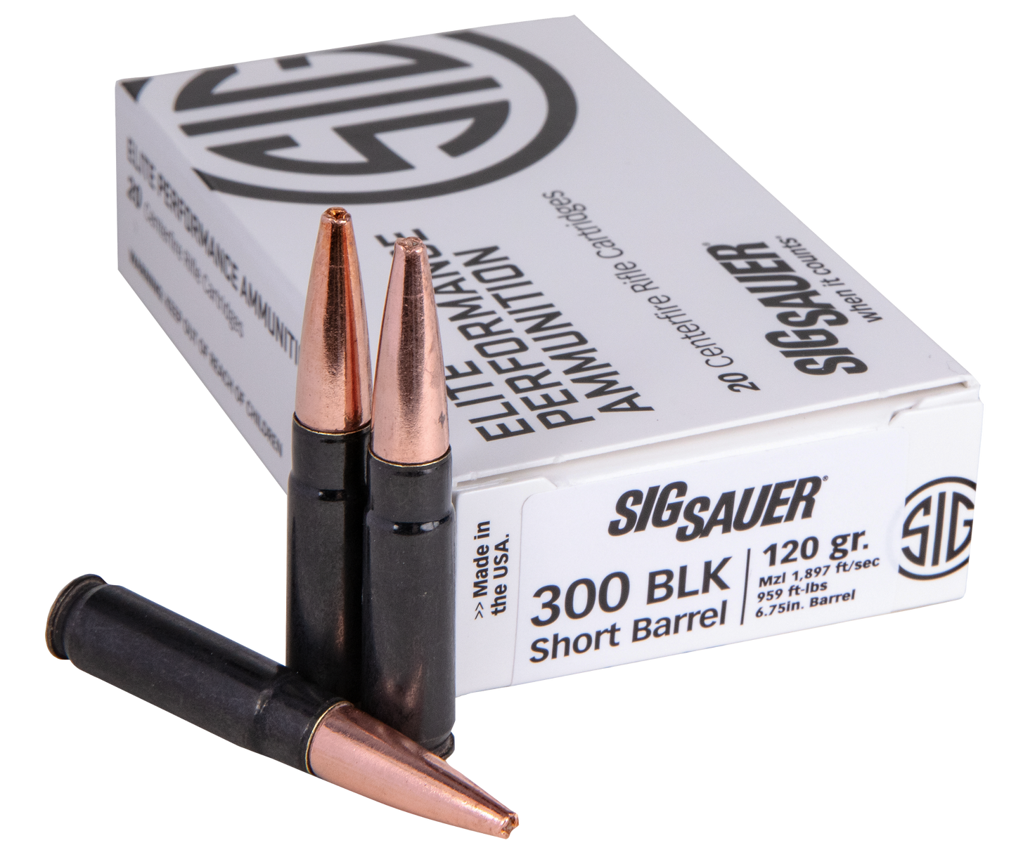 Sig Sauer E300H1SBR20 Elite Performance 300 Blackout 120 gr Copper Solid 20 Round Box