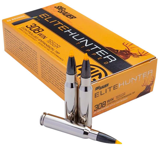 Sig Sauer E308TH220 Elite Hunter Tipped 308 Win 165 gr Controlled Expansion Tip 20 Round Box
