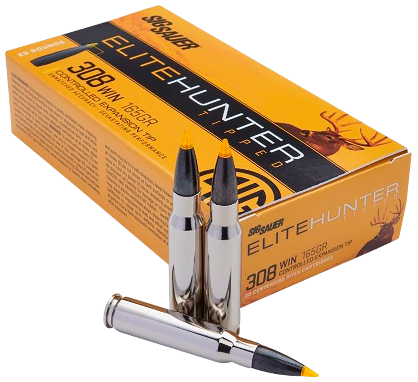 Sig Sauer E308TH220 Elite Hunter Tipped 308 Win 165 gr Controlled Expansion Tip 20 Round Box