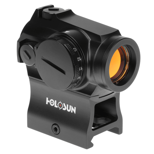 Holosun HE503RGD HE503R-GD Black Anodized 1x 20mm 20mm Tube 2 MOA Gold Dot/65 MOA Gold Circle Multi Reticle Reticle 2 MOA Dot/ 65 MOA Circle Dot Carbine/Rifle Features Rotary Switch w/Battery Compartment