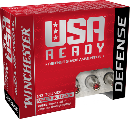 Winchester Ammo RED40HP USA Ready 40 S&W 170 gr Hex Vent Hollow Point 20 Round Box