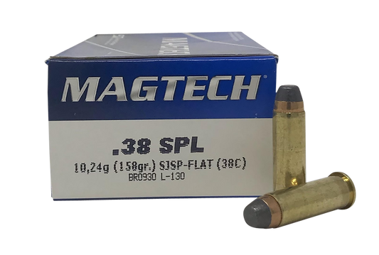 Magtech 38C Range/Training 38 Special 158 gr Semi Jacketed Soft Point Flat 50 Round Box