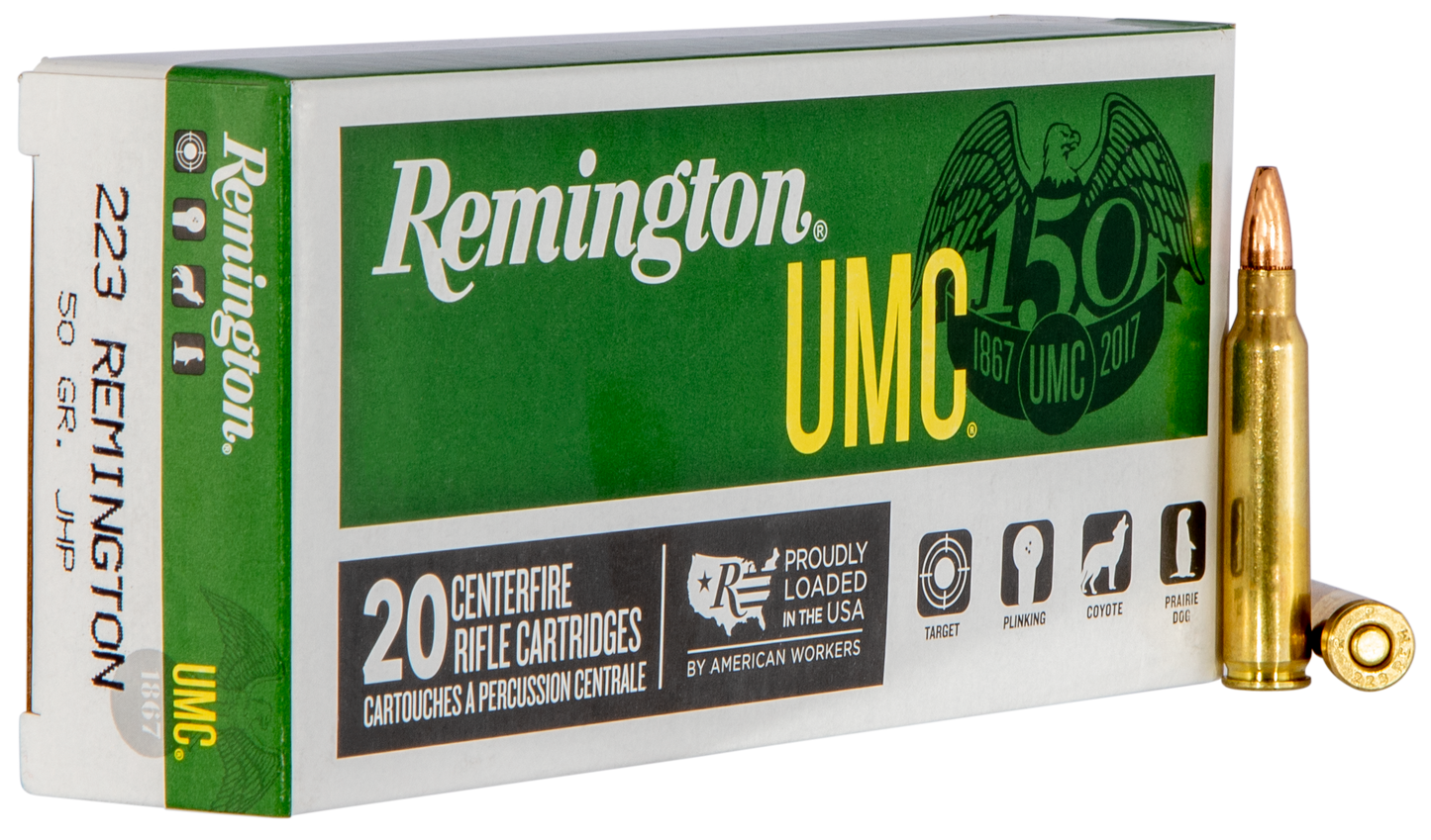 Remington Ammunition 23812 UMC 223 Rem 50 gr Jacket Hollow Point 20 Round Box