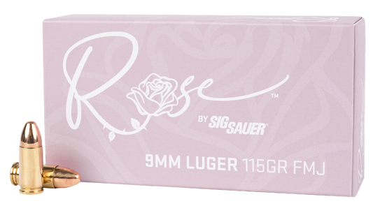 Sig Sauer E9MMB1ROSE50 Rose 9mm Luger 115 gr Full Metal Jacket 50 Round Box