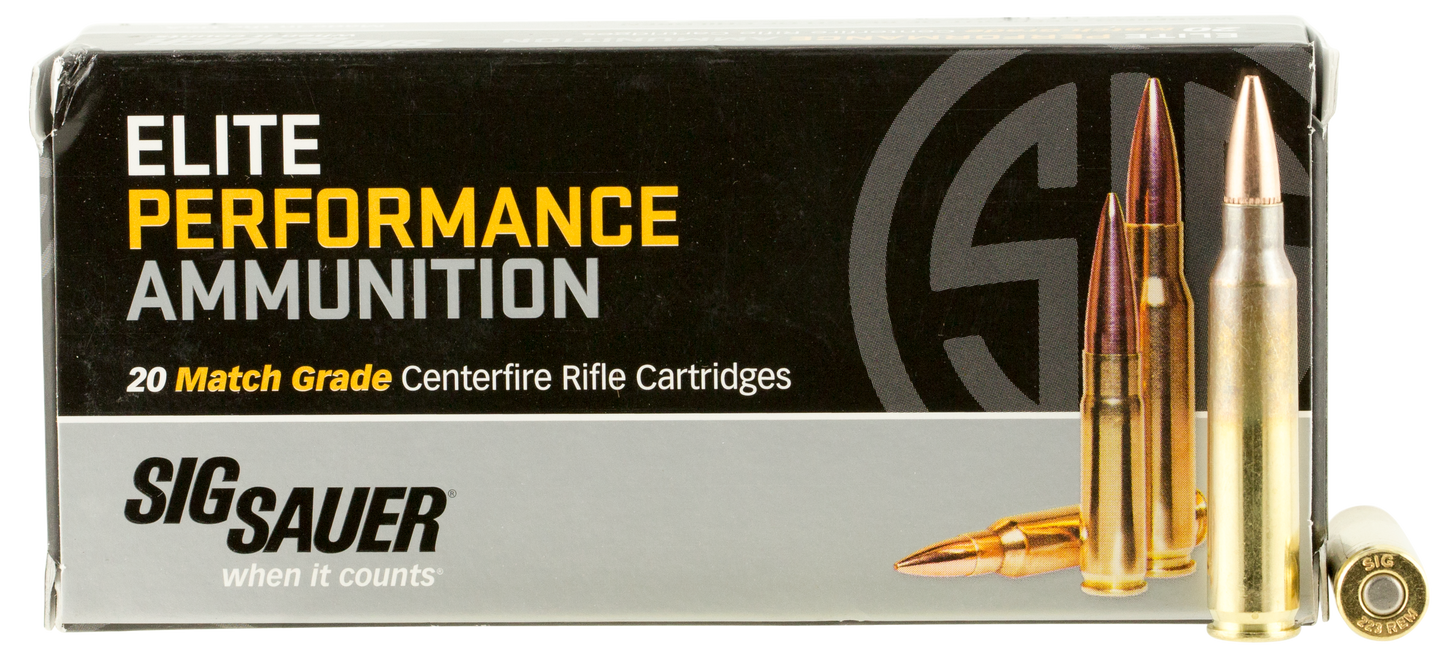 Sig Sauer E223M120 Marksman 223 Rem 77 gr Open Tip Match 20 Round Box