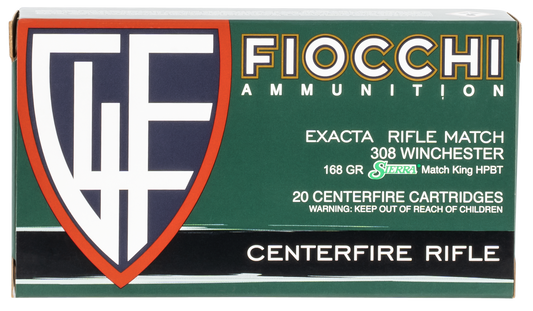 Fiocchi 308MKB Hyperformance Compete 308 Win 168 gr Sierra MatchKing BTHP 20 Round Box