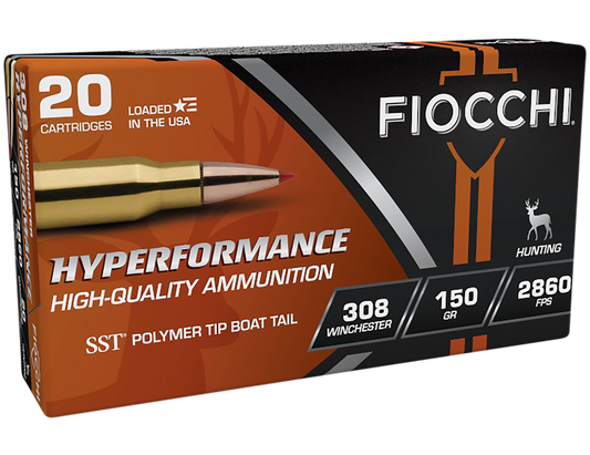 Fiocchi 308HSA Hyperformance 308 Win 150 gr Super Shock Tip 20 Round Box