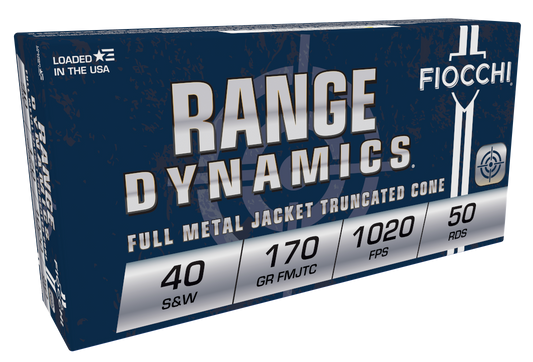 Fiocchi 40SWA Range Dynamics 40 S&W 170 gr Full Metal Jacket Truncated Cone 50 Round Box