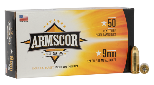 Armscor FAC94 USA 9mm Luger 124 gr Full Metal Jacket 50 Round Box