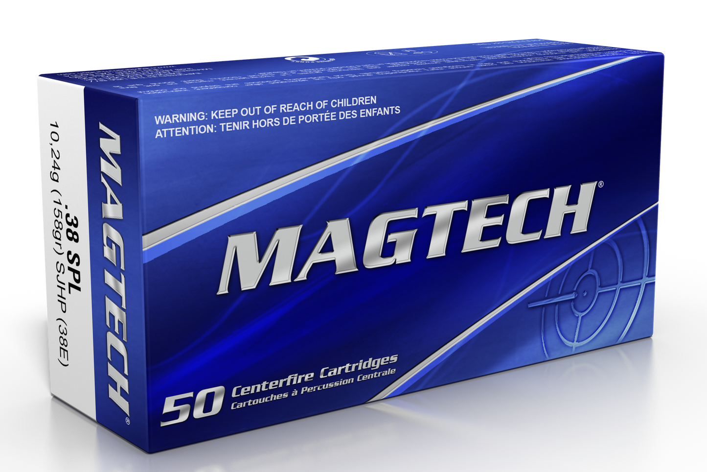 Magtech 38E Range/Training 38 Special 158 gr Semi Jacketed Hollow Point 50 Round Box