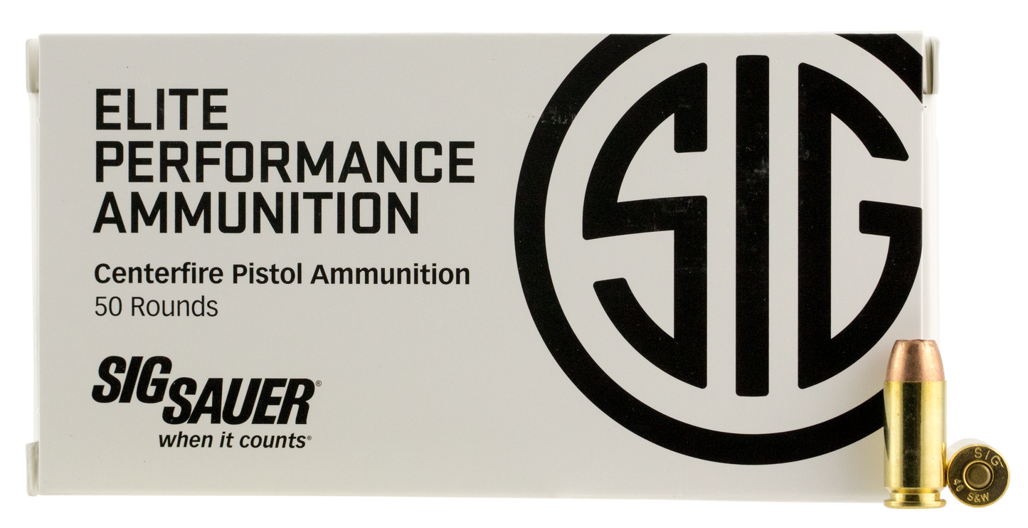 Sig Sauer E40SW150 Elite Defense 40 S&W 165 gr V Crown Jacketed Hollow Point 50 Round Box