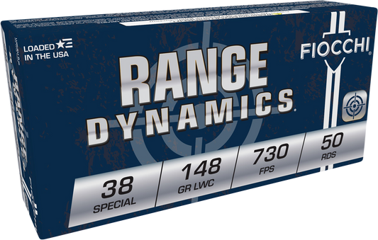 Fiocchi 38LA Range Dynamics 38 Special 148 gr Lead Wadcutter 50 Round Box