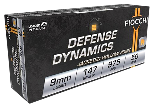 Fiocchi 9APDHP Defense Dynamics 9mm Luger 147 gr Jacketed Hollow Point 50 Round Box