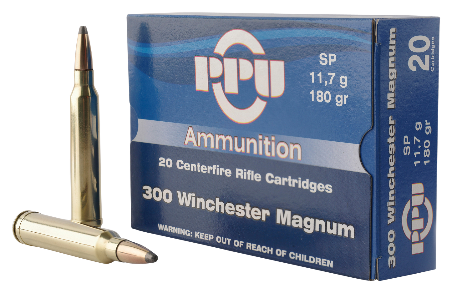 PPU PP3003 Standard Rifle 300 Win Mag 180 gr Soft Point 20 Round Box