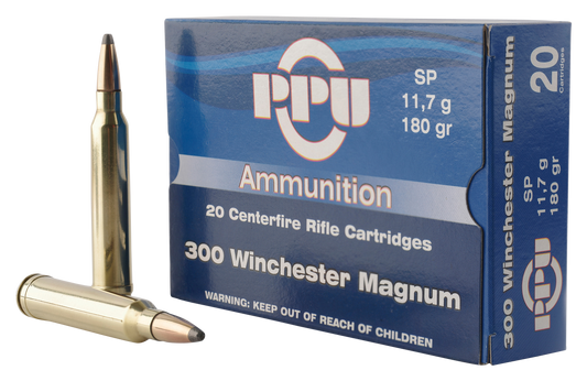 PPU PP3003 Standard Rifle 300 Win Mag 180 gr Soft Point 20 Round Box