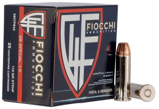 Fiocchi 38XTPB25 Hyperformance 38 Special +P 110 gr Hornady XTP Hollow Point 25 Round Box