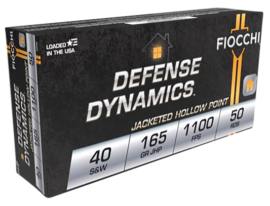 Fiocchi 40SWC Defense Dynamics 40 S&W 165 gr Jacket Hollow Point 50 Round Box
