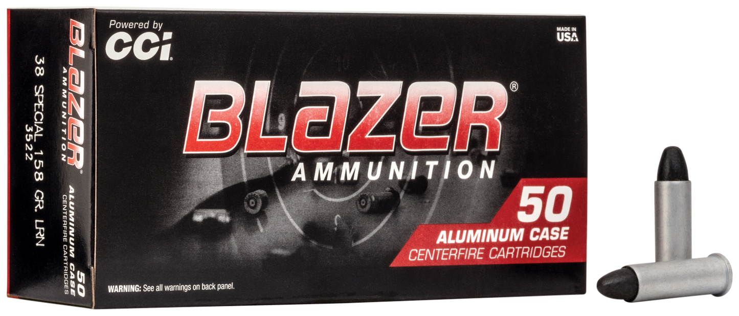 CCI 3522 Blazer Handgun 38 Special 158 gr Lead Round Nose 50 Round Box