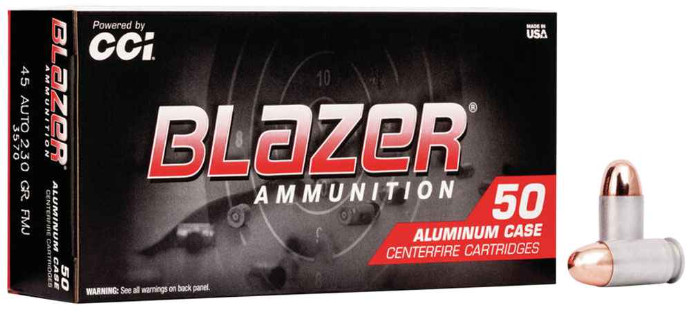 CCI 3570 Blazer Handgun 45 ACP 230 gr Full Metal Jacket 50 Round Box