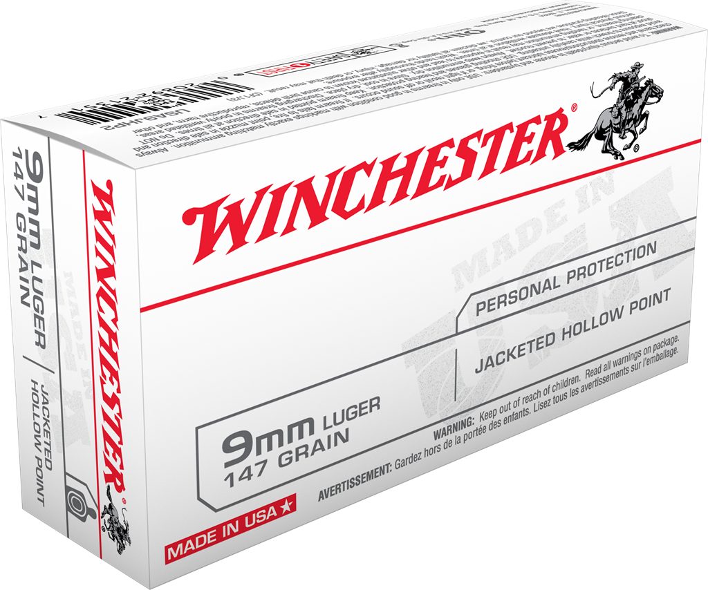 Winchester Ammo USA9JHP USA 9mm Luger 115 gr Jacket Hollow Point 50 Round Box