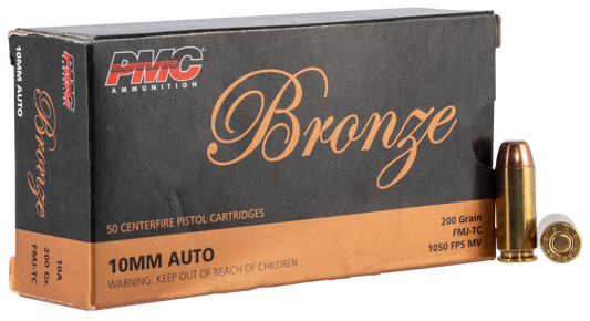 PMC 10A Bronze 10mm Auto 200 gr Full Metal Jacket Truncated Cone 50 Round Box