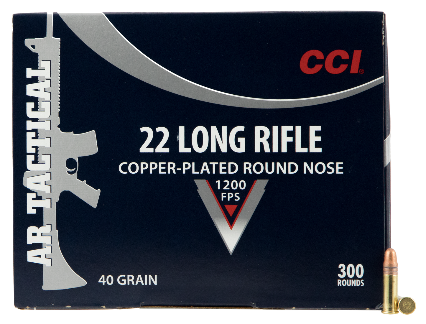 CCI 956 AR Tactical 22 LR 40 gr Copper Plated Round Nose 300 Round Box